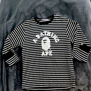 Bape Long Sleeve Striped College Shirt